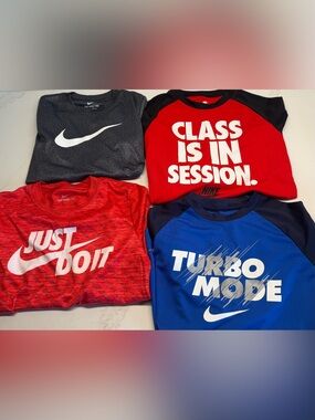 Boys Nike Dri-FIT Long Sleeve Shirt Bundle Size M 5-6 Years
